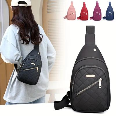 Σικ Καπιτονέ Τσάντα Χιαστί Sling για Γυναίκες, Casual Νάιλον Τσάντα Στήθους, Ευέλικτη Τσάντα Ώμου με Αποθήκευση Πολλαπλών Επιστρώσεων, Ιδανική για Ταξίδια