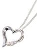 [Your and My Jewelry Box] Silver Natural Pearl Open Heart Pendant Necklace [June Birthstone] 14181 Made In Japan [Gift Wrapped]