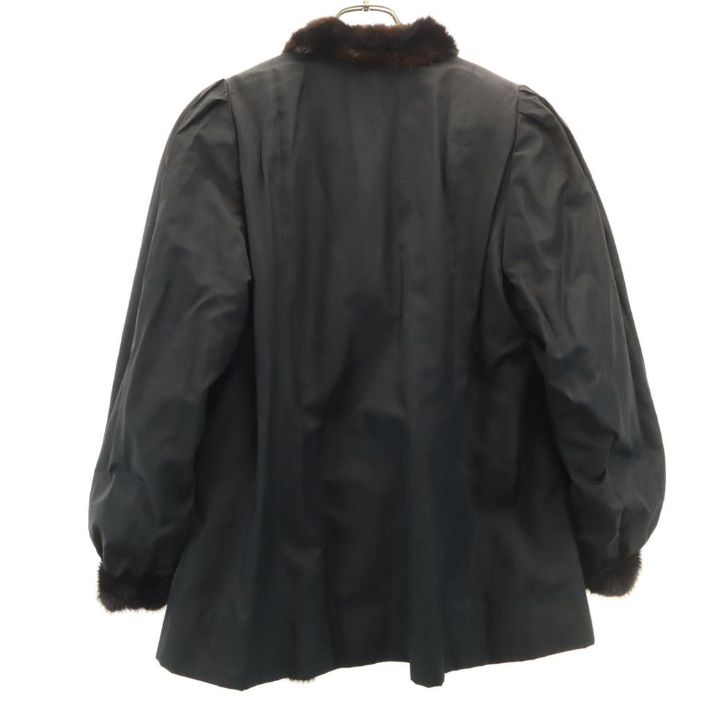 Reversible Fur Coat Dark Brown Women Used