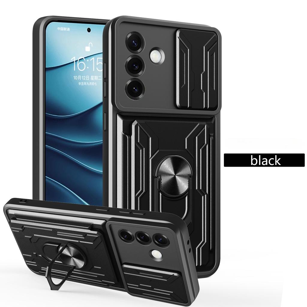 Card Pocket Holder Lens Cover Case for Samsung Galaxy A57 5G A 57 A37 A17 A56 A36 A16 A55 A15 A35 Kickstand Funda Cases