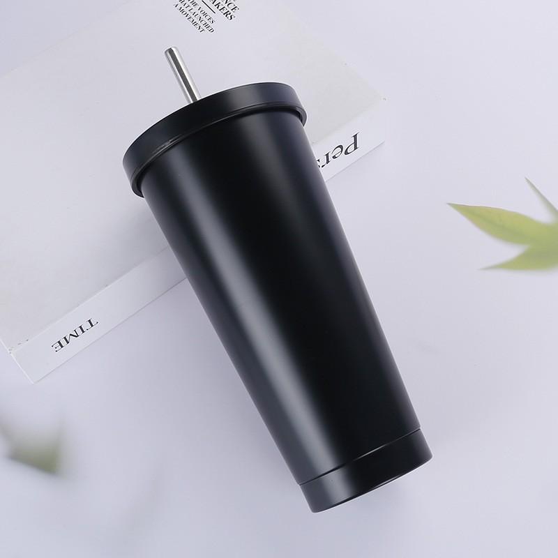 750ml Vacuum Insulated Stainless Steel Travel Mug With Straw Office Car Home Outdoor Use