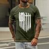 Men'S Raglan T-Shirt Vintage Short Sleeve Round Neck Independence Day Printed Top