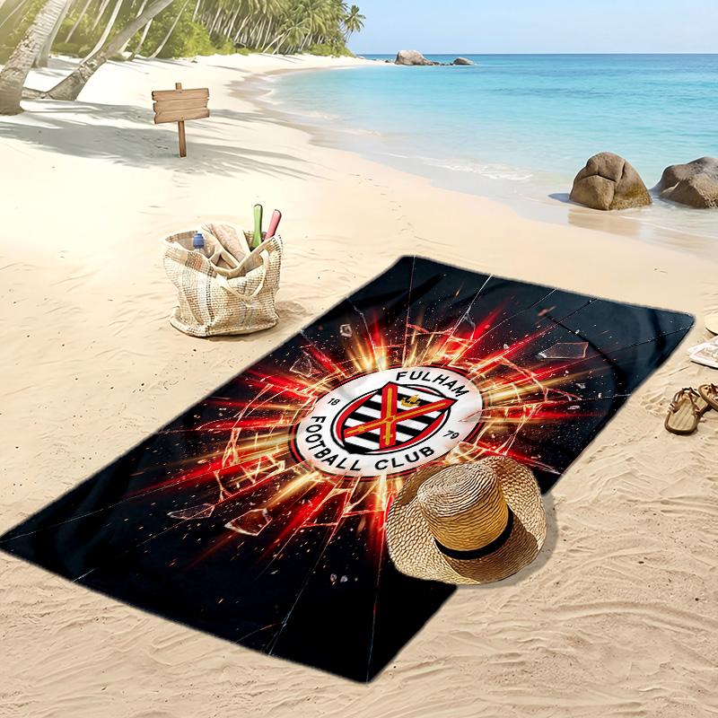Fulham Football Print Beach Towel, Large Soft Quick Dry Towel for Beach Camping Swimming