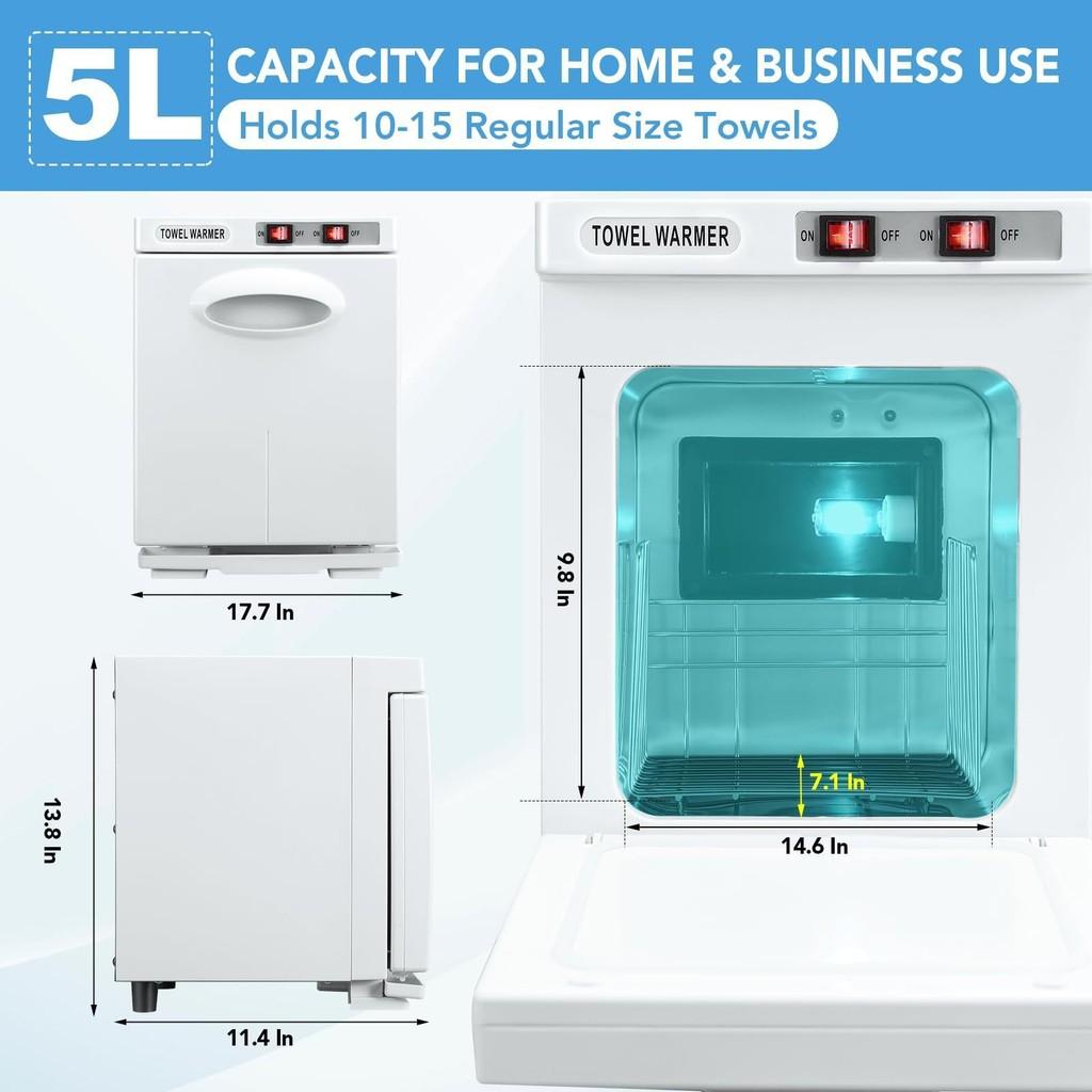5L Beauty Salon Wet Towel Heating Cabinet Mini Desktop Sterilization Box Constant Temperature Disinfection Equipment