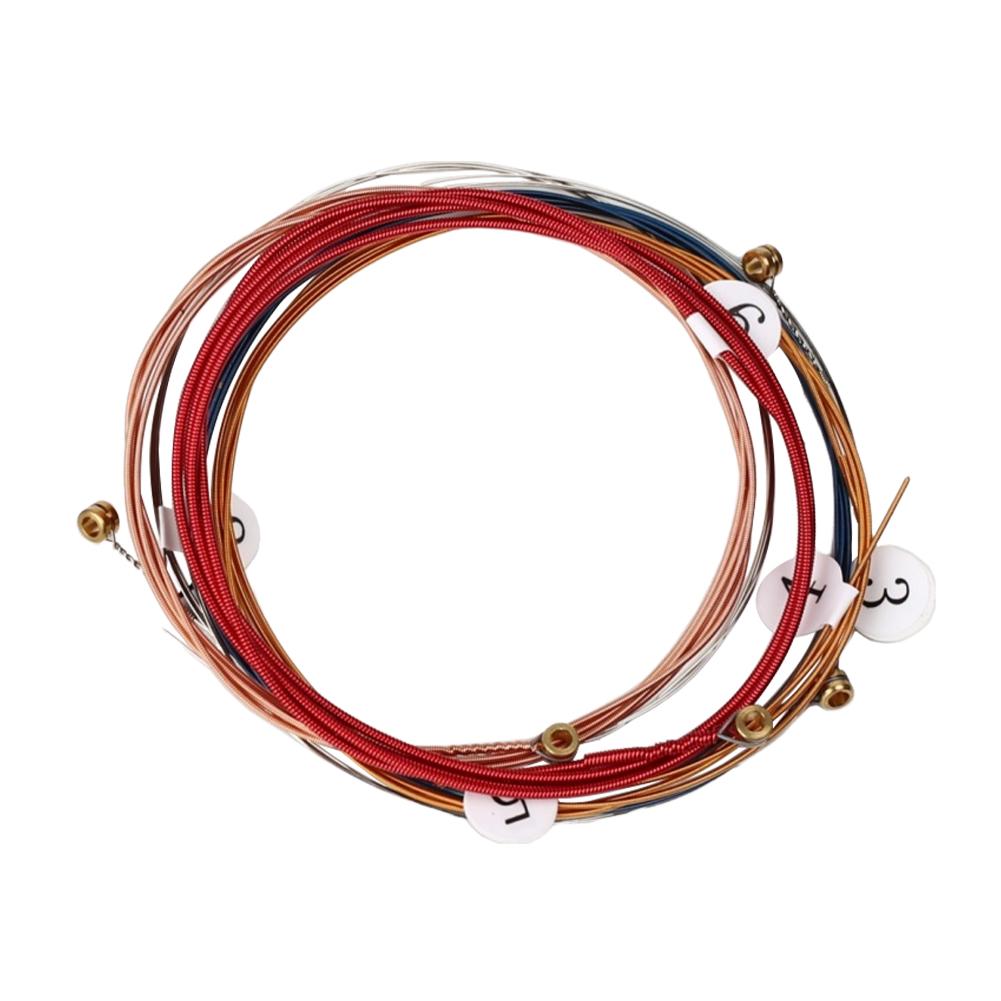 6Pcs/Set Folk Guitar Strings Acoustic Folk Guitar Strings Replacement Parts for Classic Folk Guitar Musical Instrument Parts