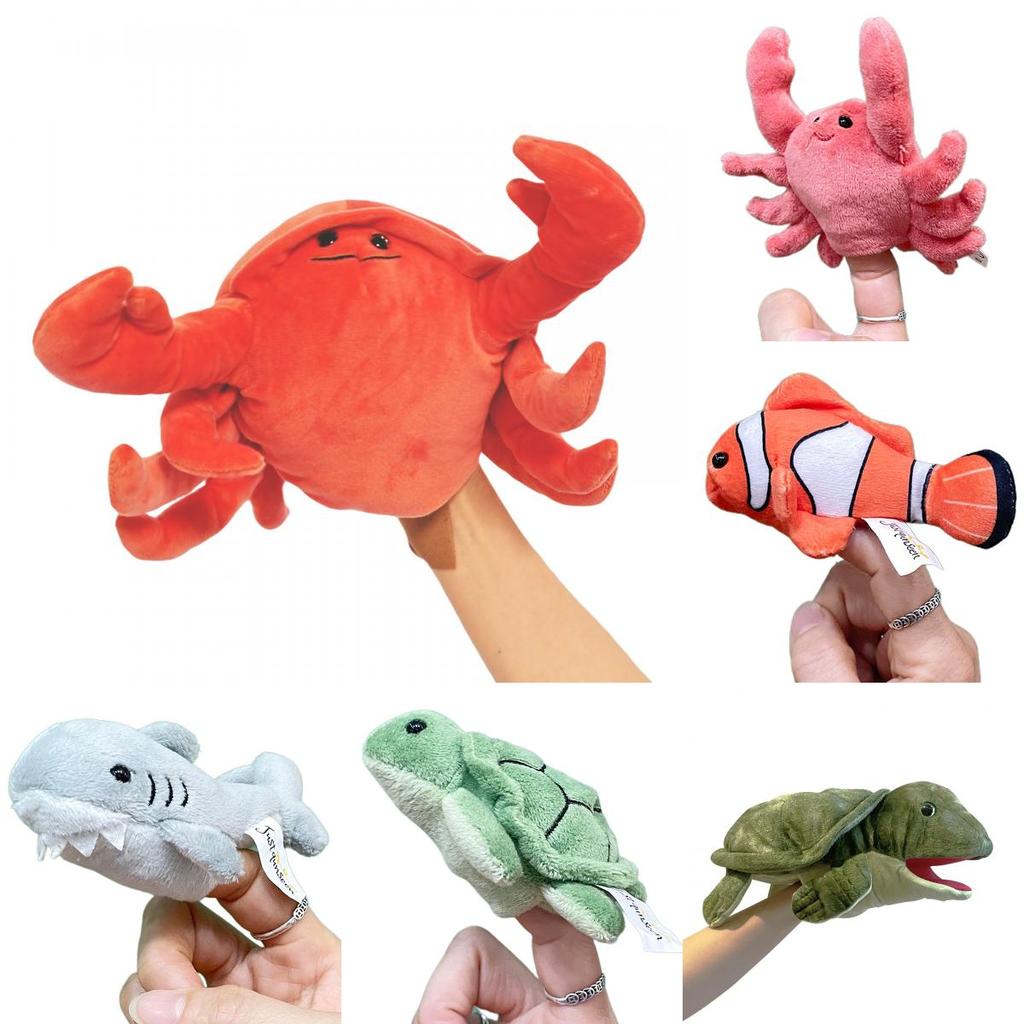 Plüschkrabbe Handpuppe Für Kinder Pädagogisches Spielzeug Weiches Meerestier Geschenk