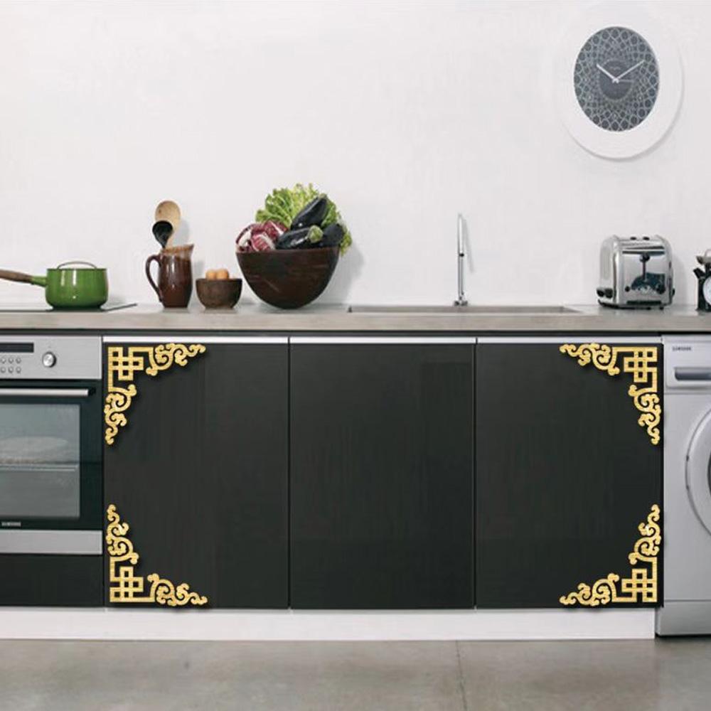 4pcs Corner Mirror Sticker Acrylic 3D Wall Stickers Self-adhesive Cabinet Edge Building Border Living Room Bedroom Home Decor