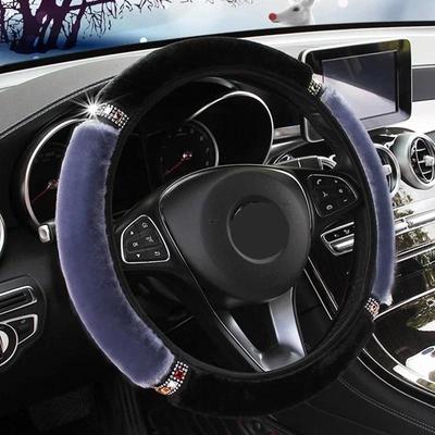 Poťah na volant auta Krátky plyš Bez vnútorného krúžku Dlhé diamantové vykladané Elastický pás Poťah na rukoväť Teplý poťah na volant