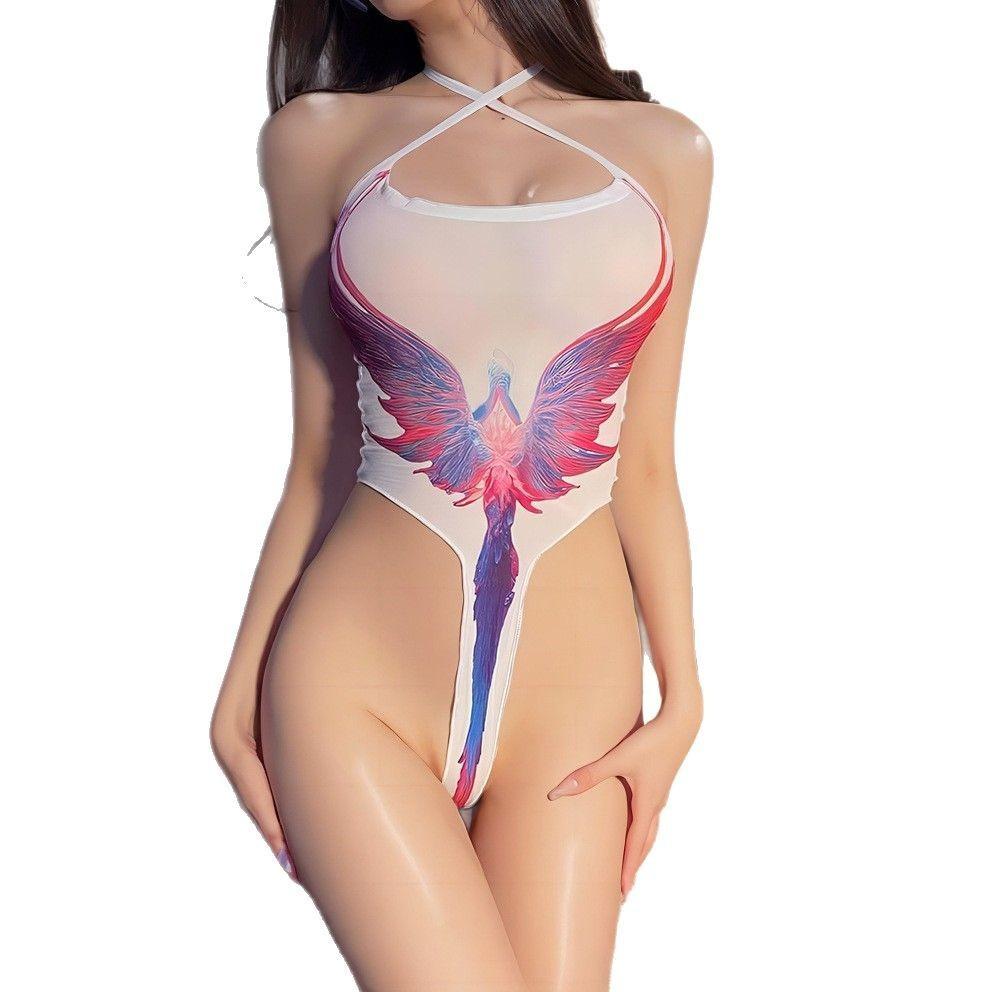 Sex underwear large size temptation sexy no-take pajamas pure desire to open the crotch passion can tear tight one-piece mesh new