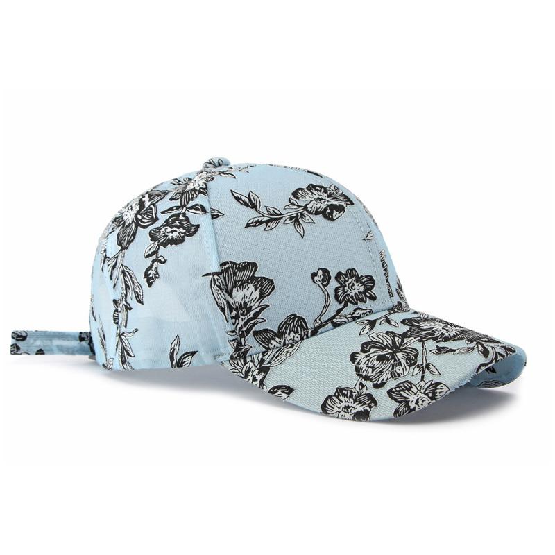 Baseballkappe mit Blumenmuster Atmungsaktiver Sonnenhut für Damen Herren Verstellbarer Visier für Outdoor-Sport
