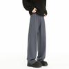 Dongjie No Logo Flus Spring Straight-Leg Drape Casual Dress Pants for Men, Wide-Leg Versatile Loose Floor-Length Trousers
