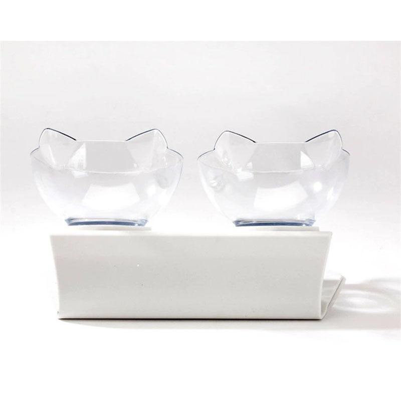 קערת חתול כפולה מונעת החלקה קערת כלב עם מעמד האכלת חיות מחמד קערת מים לחתולים קערות מזון לחיות מחמד לכלבים אספקת מוצרים להאכלה