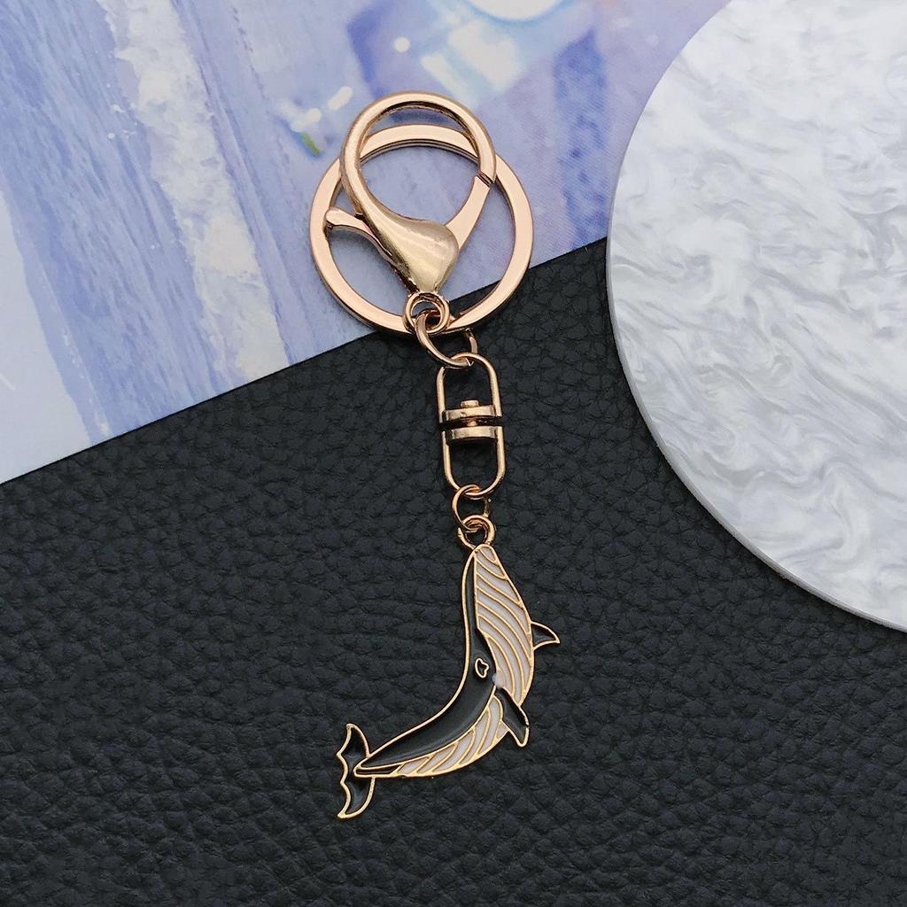 Cartoon Marine Life Black Whale Keychain - European & American Style