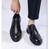 100% Genuine Leather Shoes Men Brogues Business British Style Black Office Male Footwear Flat Cowhide Leather Shoes D053