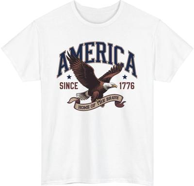 Koszulka z Orłem Ameryka od 1776, Patriotyczna Koszulka Amerykańska, Vintage Koszulka USA z Orłem