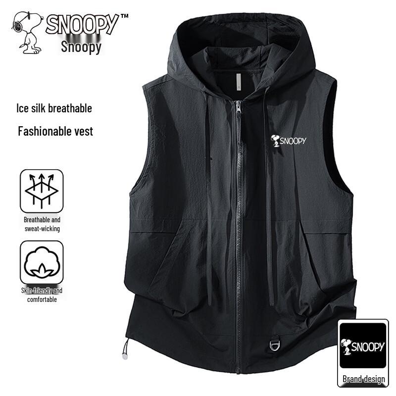 Snoopy Men s Summer Lightweight Hooded Vest M