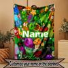 Custom Name Personalized Plants Vs. Zombies Print Blanket, Home Decor, Bedroom, Sofa, Camping, Couch, Gifts for Birthday Christmas