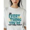 Women's "In Everything You Do Put God First" Print T-Shirt Loose Fit Casual Summer Faith Top