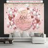 2D flat banner, 1 piece, background decoration item for 60th birthday party, polyester banner decoration.
