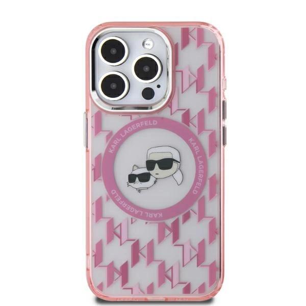 Karl Lagerfeld Klhmp15Mhmckmhp Iphone 15Plus 6.7 Różowy/Pink Iml Monogram Karl&Choupette Head Magsafe