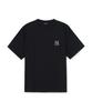 Emelbi Vintage Denim-Like Monogram Big Lux Oversized Short Sleeve T-Shirt Ny (Black)