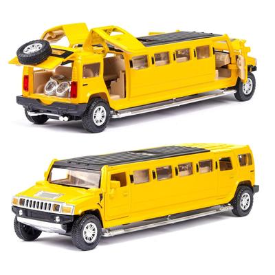 1:32 Alloy Lengthen Limousine Car Model Metal Diecasts Vehicles With Sound Light Pull Back Car Collection Toys Kids Gifts B226