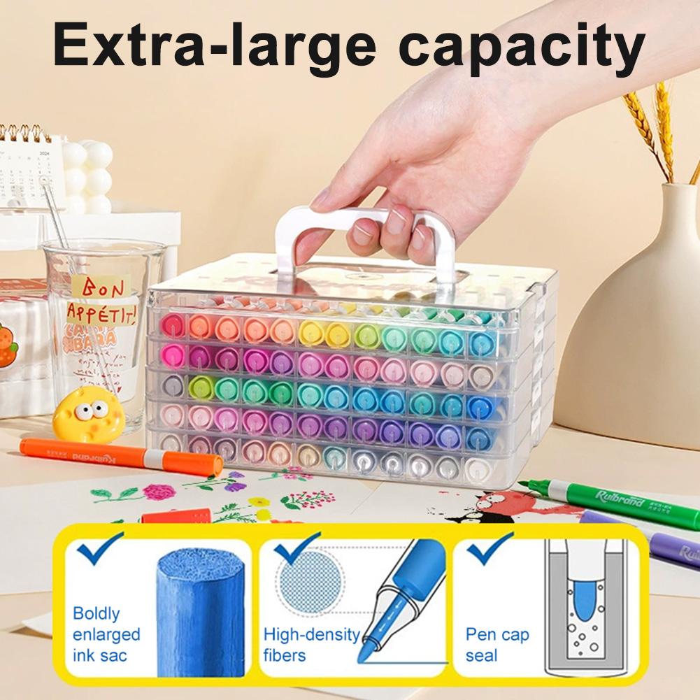 84 Colors Acrylic Paints Markers Pens,Water Based Washable Ink Art School Drawing Supplies,Portable Drawing Pen For Kids
