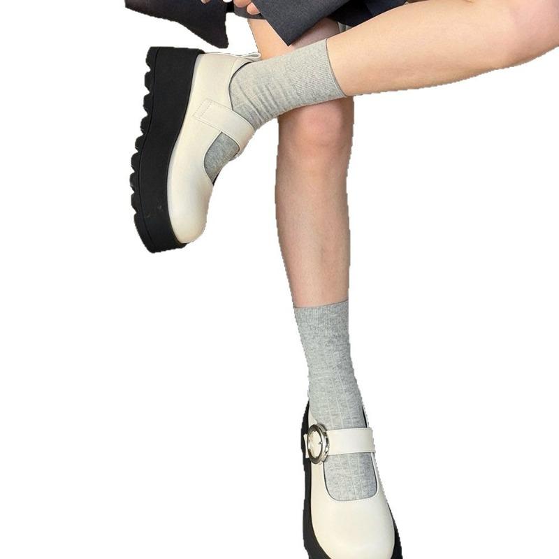 Small British Mary Jane Shoes Muffin Sole Fashion Shoes Round Head Single Shoes Small Leather Shoes Platform College Style
