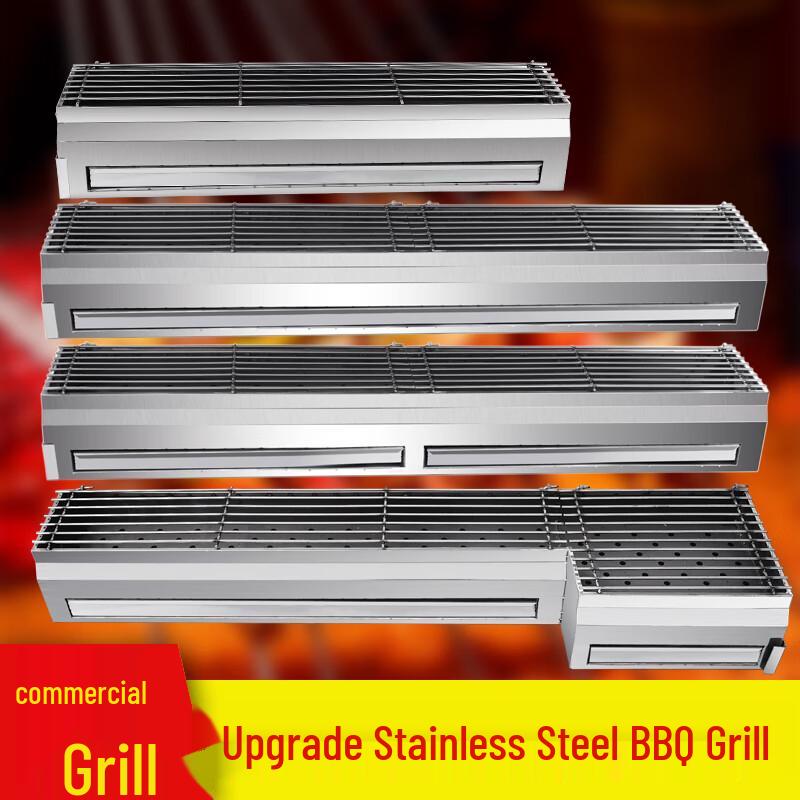 2.5M Commercial Folding Stainless Steel BBQ Grill with Drawer