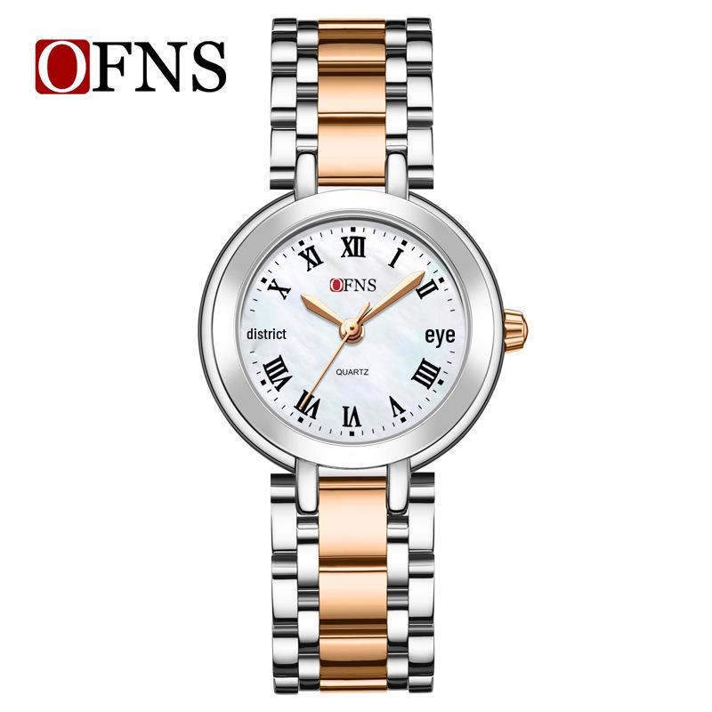 OFNS Women's Waterproof Rhinestone Luxury Quartz Watch with Roman Numerals