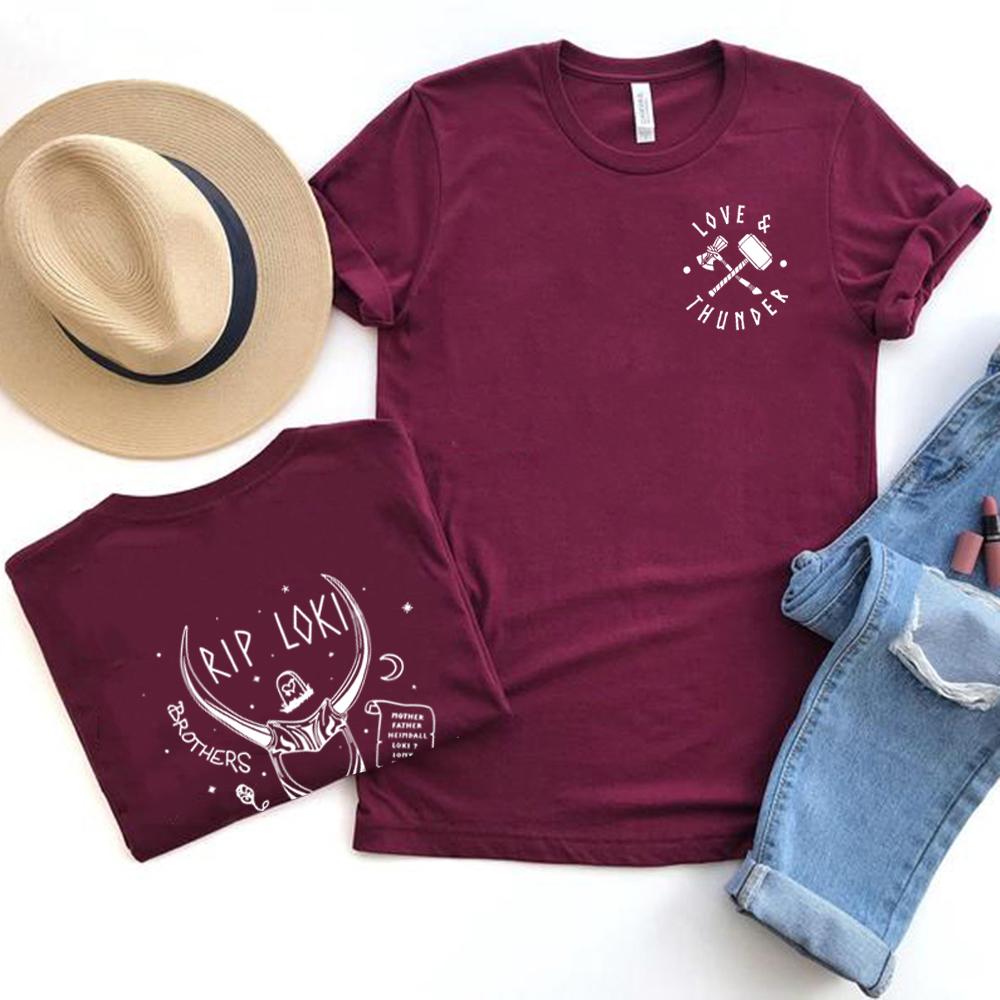 Love and Thunder T-Shirt Thunder Love Tattoo Shirt Rest in Mischief Tshirt Women Graphic T Shirts Short Sleeve Tees