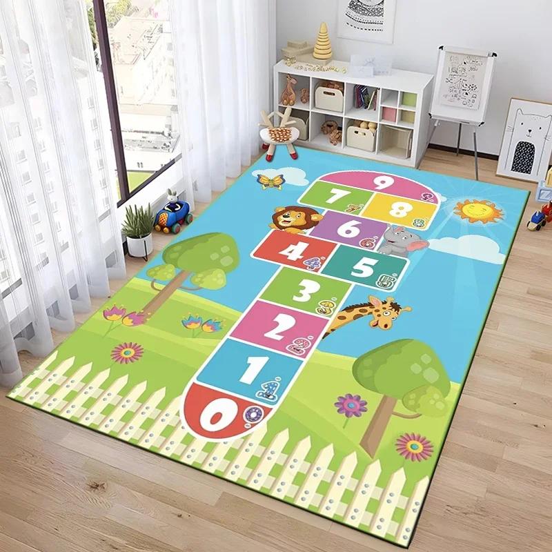Hopscotch Indoor Cartoon Parent-child Game Decoration Carpet Bedroom Bedside Children's Number Game Room Decoration Floor Mat
