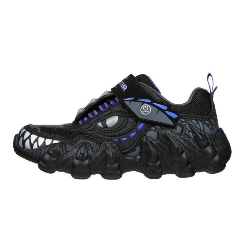 Skechers Kids Low Casual Shoes Black Purple Teenagers 400112L-BKCC 27.5