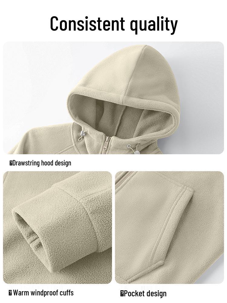 Men's 500G Polar Fleece Stand-Up Collar Jacket - Winter Cotton Outerwear, Plus Fleece & Thick for Warmth