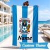 Custom Name Beach Towel Coventry Football Club Crest Microfiber Beach Towel, Lightweight for Summer Travel, Swimming Pool Fan Birthday Gift
