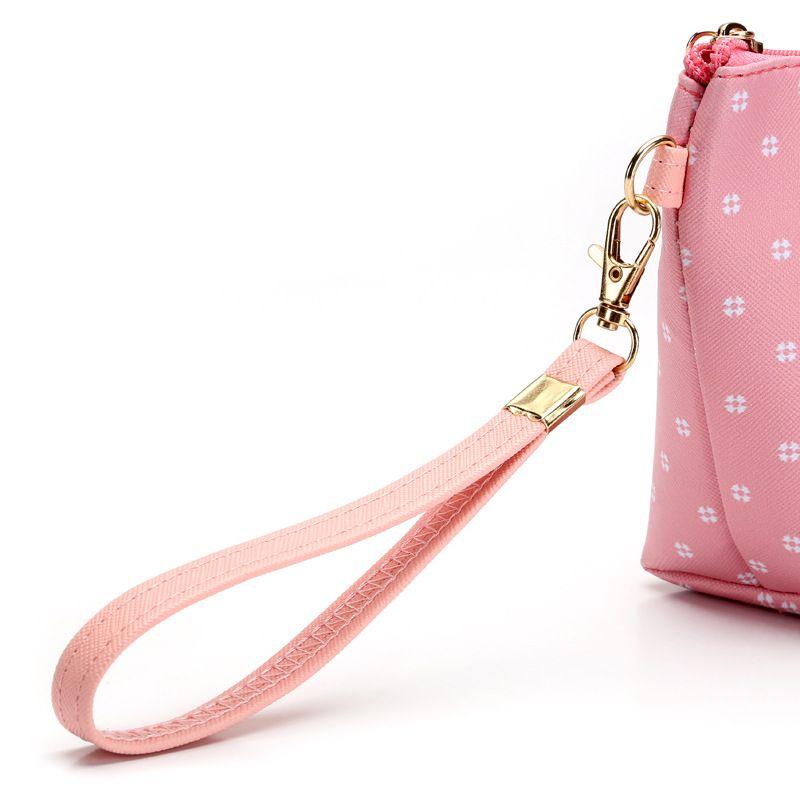 Elegant Leather Makeup Travel Cosmetic Bag Case With Zipper Pouch For Toiletries