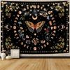 Moon Floral Butterfly Tapestry Wall Hanging for Living Room Bedroom Yoga Meditation Room Wall Art Mystic Boho Decor