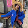 Canadian cotton-padded clothes for women, winter coats, class uniforms, medium and long tooling pie, overcoming big fur collar ski clothes