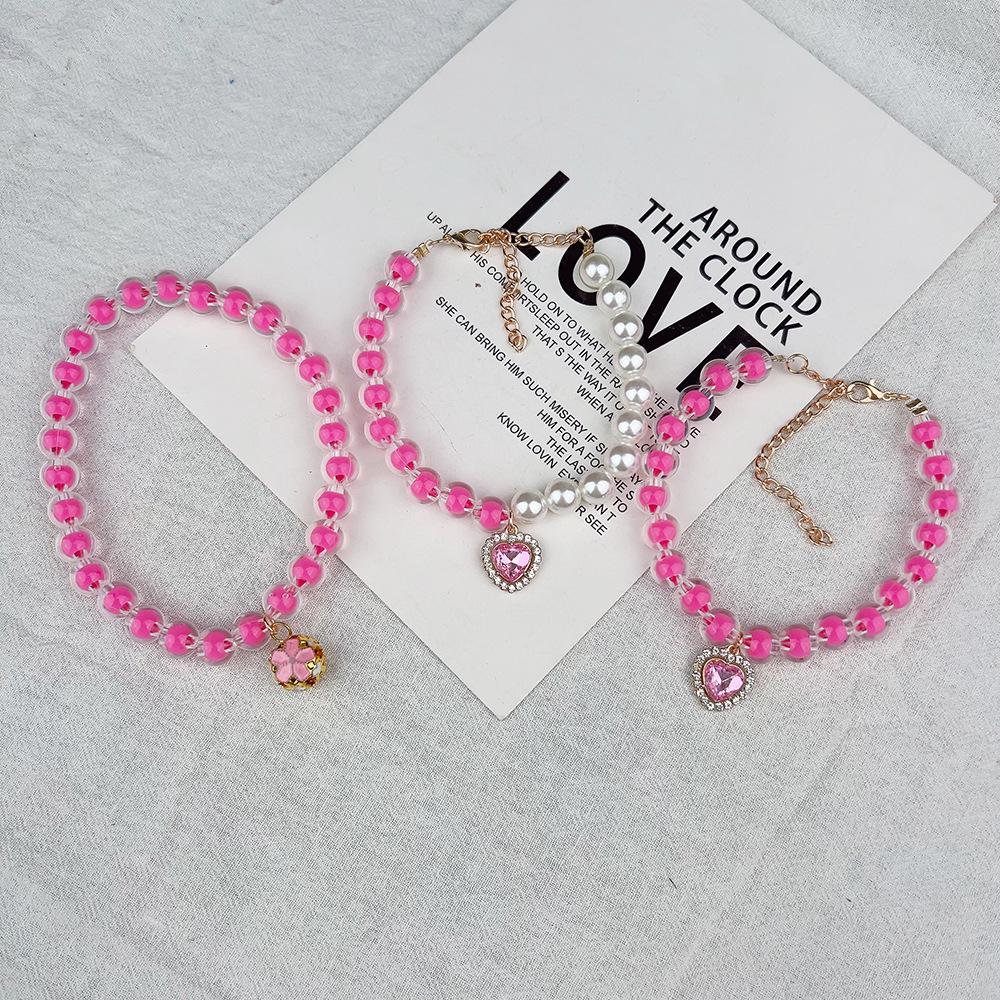 Colorful Beaded Cat Necklace with Bell - Adorable Pet Collar for Yorkshire & Hairless Cats