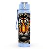 1PC Fierce Tiger Face Art 750ml Color Plastic Sports Water Bottle Leakproof Flip Straw Lid Suitable for Sports Office Home Use