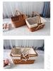Outdoor Woven Rattan Storage & Picnic Basket with Lid – Ideal for Shopping, Gifts, Eggs & More