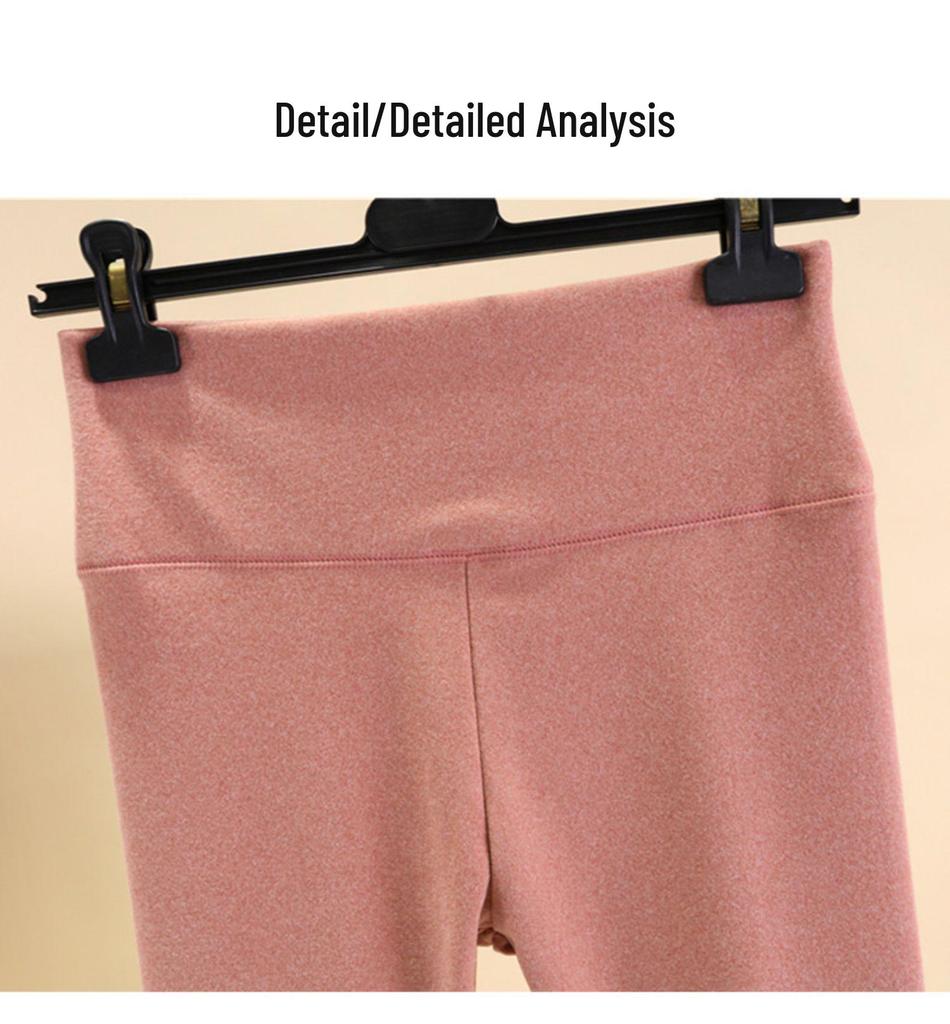 Women's High-Waisted Fleece-Lined Seamless Cotton Trousers – Warm, Tight-Fit, Thickened Base Layer for Autumn/Winter