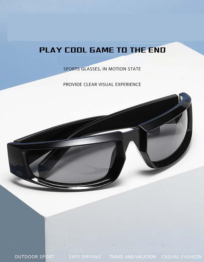 Y2K Sonnenbrille Radfahren Sport Kleine Fassung Sonnenbrille Silber Schwarz Damen Sonnenbrille Herren Sport UV400 Schutzbrille Shades Spiegel Neu