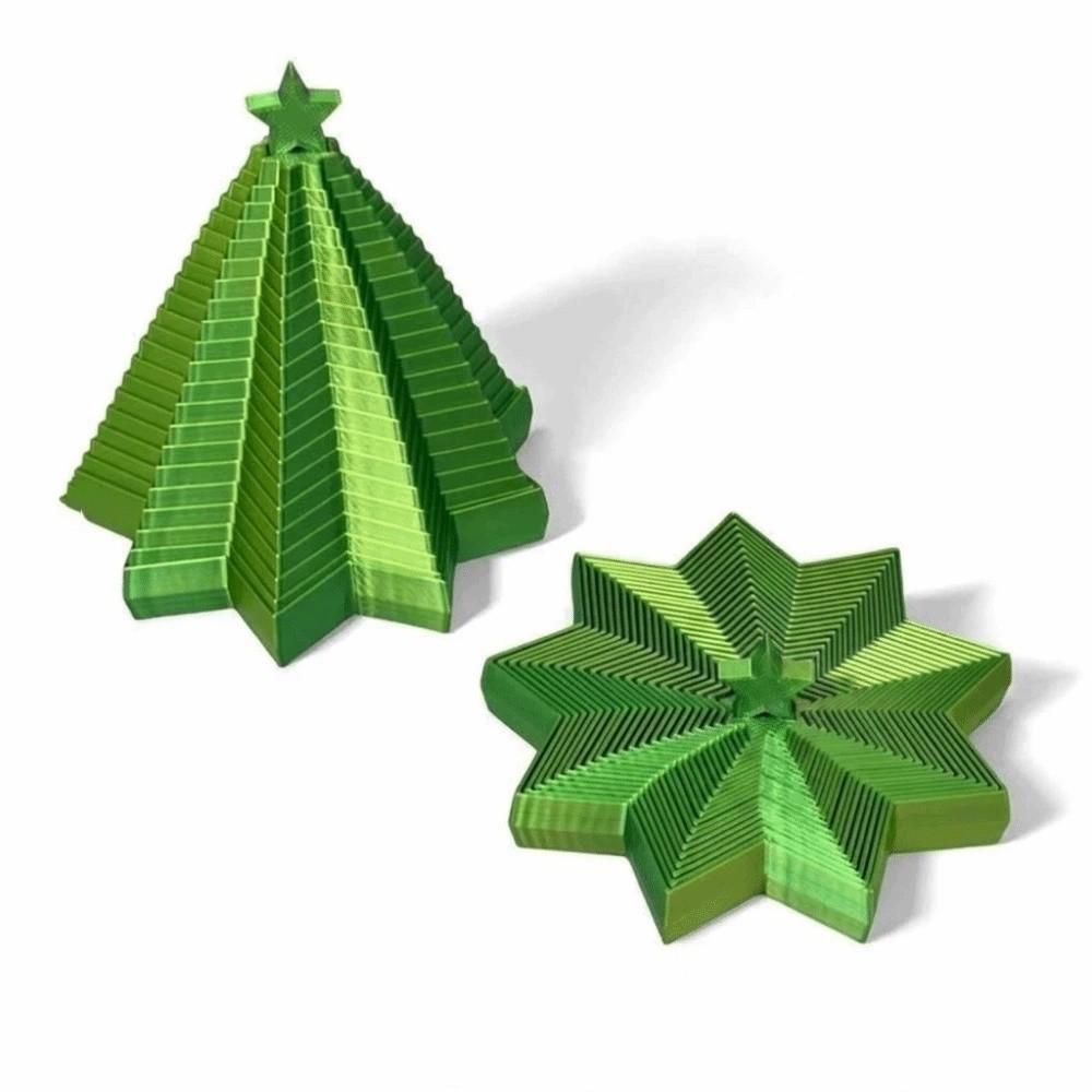 Stretching Christmas Tree Spiral Toy 3D Printed Visual Illusion Hexagon  Desktop