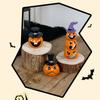 Halloween Pumpkin Ornament Resins Crafts Smiling Grin Face Pumpkin Sculpture For Horror Theme Homes Party Table Decors