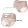Plus Size Ladies Summer Sexy Lace Hollow Satin Pure Cotton 7A Antibacterial Briefs