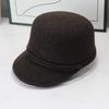 Autumn and Winter Wool Cap Women's Short-brimmed Equestrian Hat Elegant Face Small Warm Knight Hat Retro Top Hat