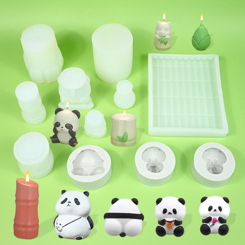 Silicone Panda Shape Molds Traditional Chinese Dessert Molds Candle Stand Moulds Silicone Texture Baking Accessories