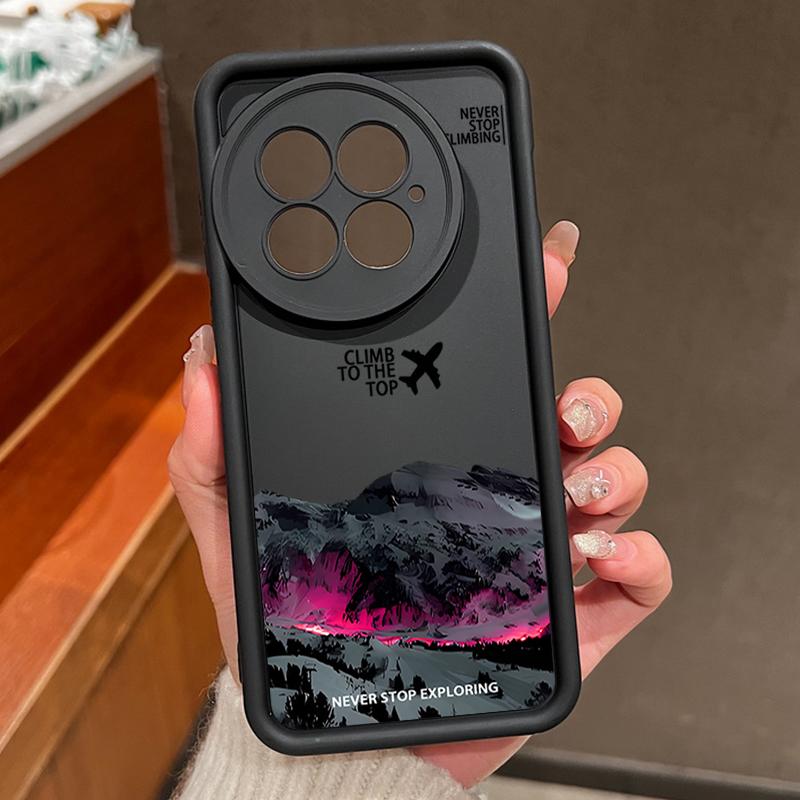 Phone Case For OnePlus 15 13 12 Airplane Snow Mountain Patterned Shockproof Bumper Soft Cover Fundas For OnePlus 13R 12R 11R