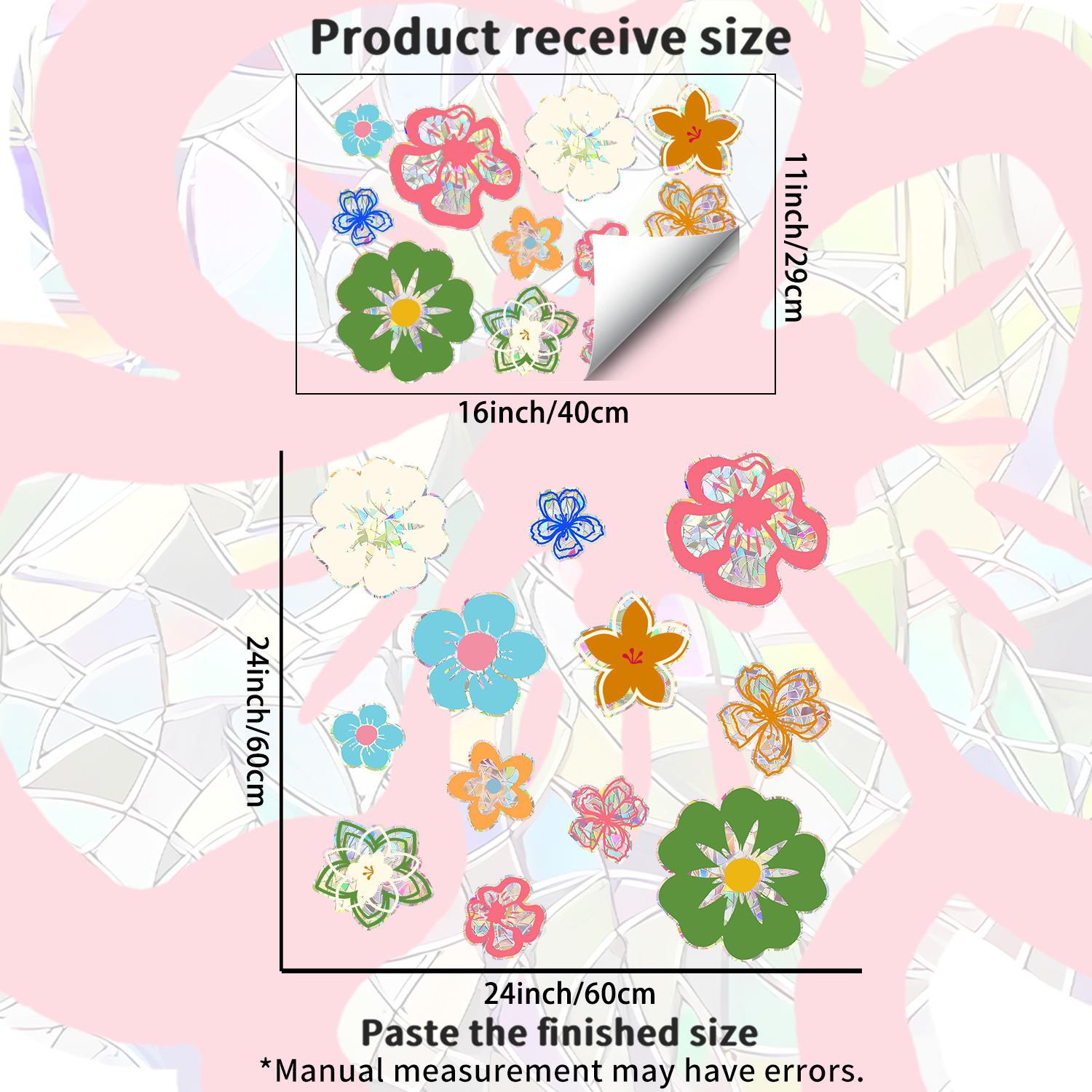 

Cartoon Colored Flowers Sunshine Living Room Bedroom Balcony Window Beautification Decoration Stickers
